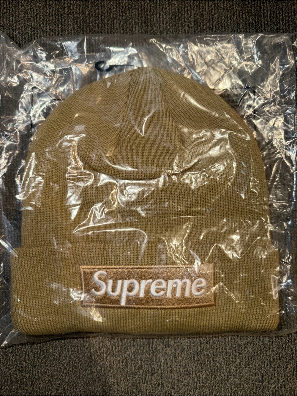 Supreme New Era Box Logo Beanie ‘Dark Sand’ One Size